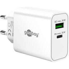 Goobay USB-C/USB GaN Dubbelladdare, PD/QC 30W