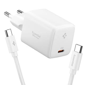 Spigen Essential EE451EU Väggladdare med USB-C till USB-C-kabel 45W