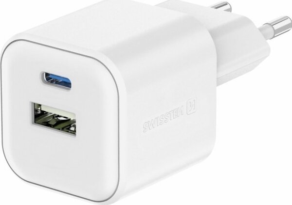 Swissten Reseladdare 22071500 med USB-C / USB-A 12W