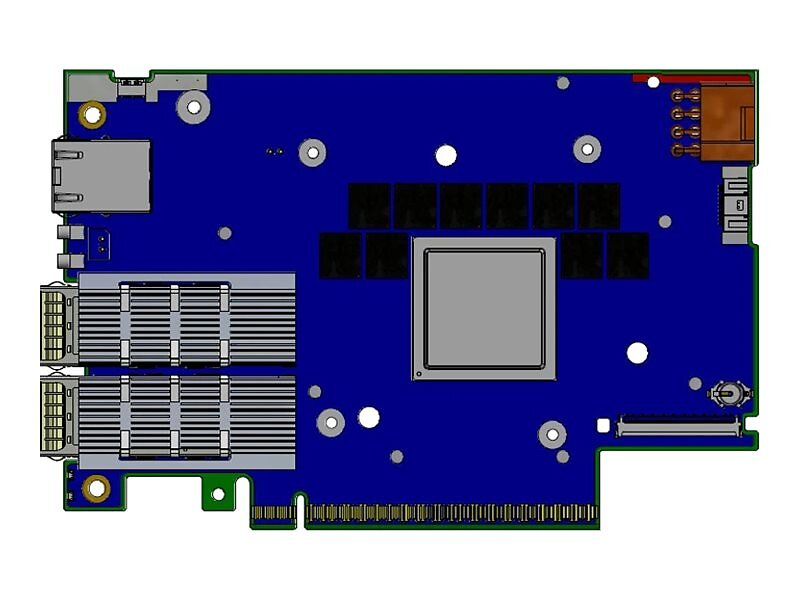 nVidia Bluefield-3 B3210e E-Series Fhhl Dpu Dual-Port 100Gbe Qsfp112 32Gb Ddr5