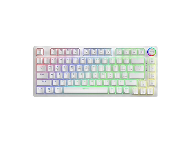 Savio Phenix White Gat Yellow Kabel Trådlös Qwerty RGB LED Mekaniskt Tangentbord (SV)