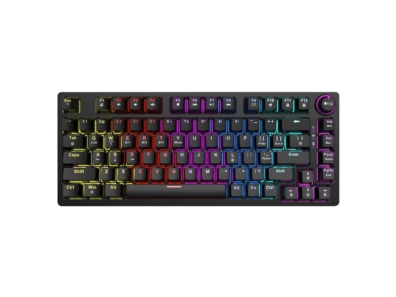 Savio Savgk-Phenix Kabel & Trådlös Usb + Rf Wireless + Bluetooth Mekaniskt Tangentbord Qwerty Rgb Led (EN)