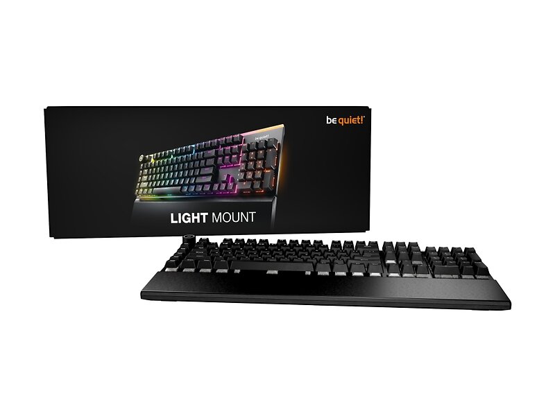 Be Quiet! Light Mount 100% Full Size Bakgrundsbelyst USB Qwerty Silent Linear Switch Tangentbord (US)