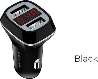 Borofone BFO-BZ3-B Dubbel USB Billaddare med LCD-skärm 0W