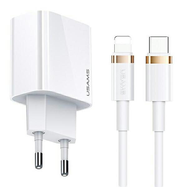 Usams T34 USA798 1XUSB-C PD3.0 med USB-C/Lightning-kabel 20W