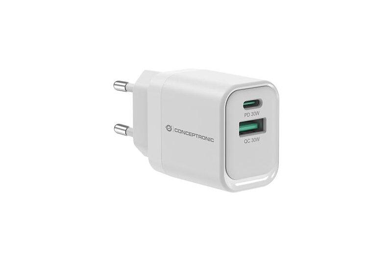 Conceptronic ALTHEA19W33 Dubbel USB-C Väggladdare 33W