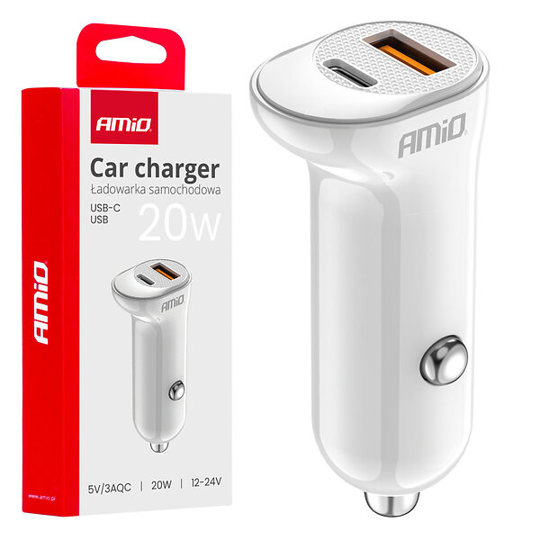 AMiO Bilstickpropp USB-A+ USB-C 5903293038758 20W
