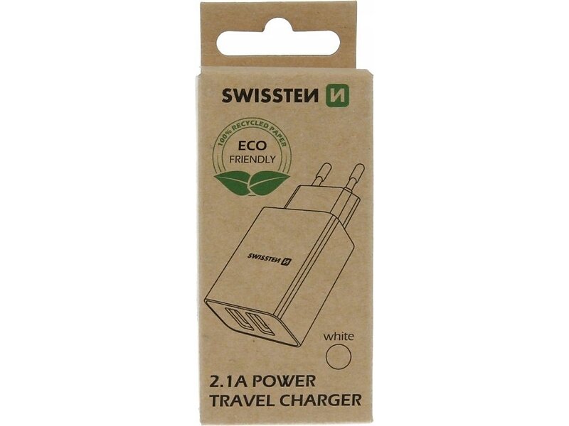 Swissten Travel Charger Smart IC 2x USB 2.1A 10W