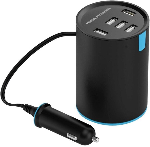 RealPower 195445 Biladdare 5 X USB 12W