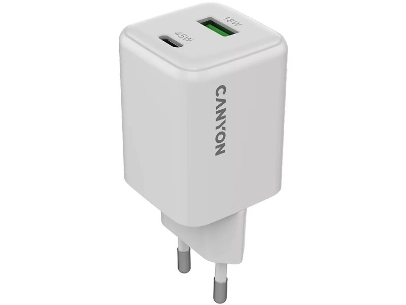 Canyon Cu45ac Höghastighets Universell Väggladdare Dubbel Port USB-C USB-A 63W