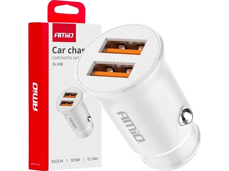 AMiO -03872 Billaddare 2x USB 10.5W
