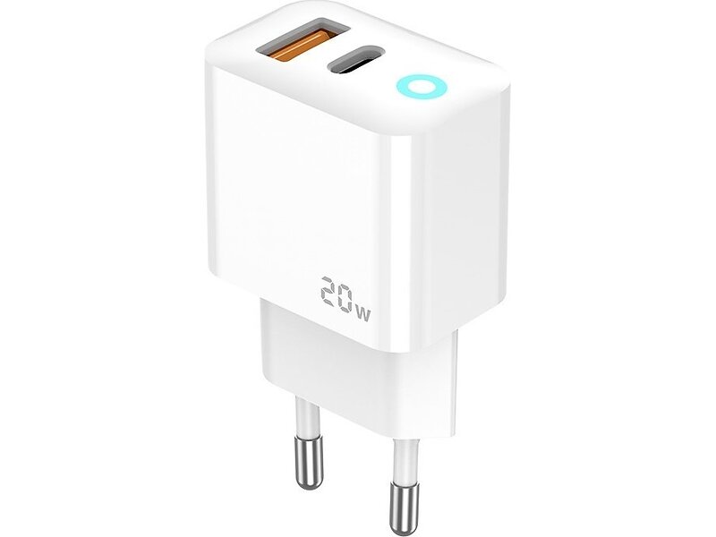 Jellico EU11 PD Väggladdare med 1xUSB-C, 1xUSB QC3.0 och USB-C till USB-C-kabel 20W