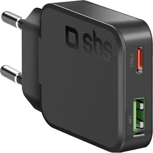 SBS TETRGANUSBTC45SLIM Väggladdare med USB-C och USB-A 45W