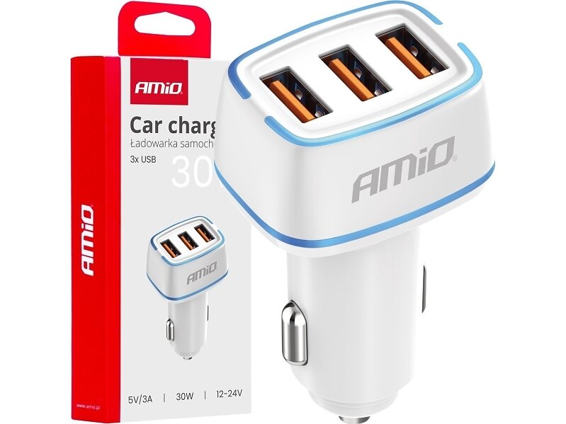AMiO Billaddare 3X USB 30W