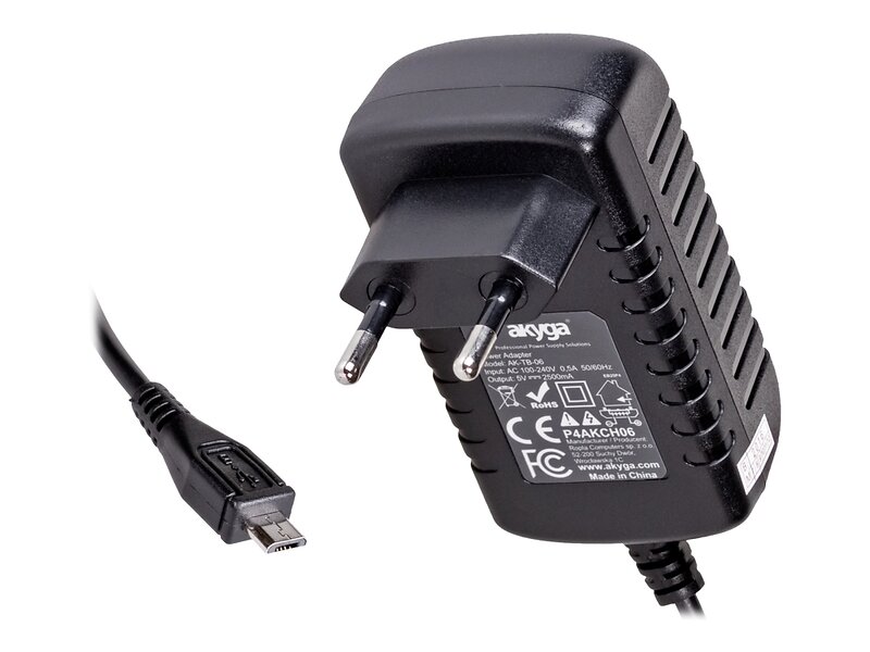 Akyga AK-TB-06 Väggladdare med Micro-USB Typ B-kabel 12.5W