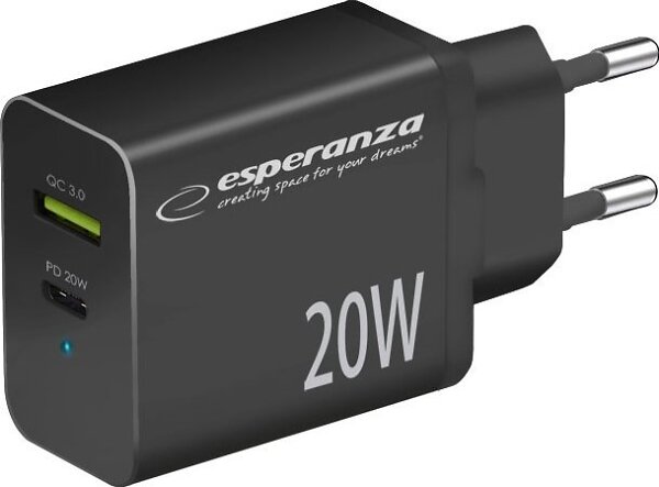 Esperanza EZC105K Nätadapter 20W