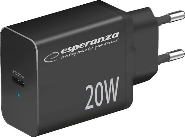 Esperanza Quick Power Charger EZC104K USB-C PD 20W
