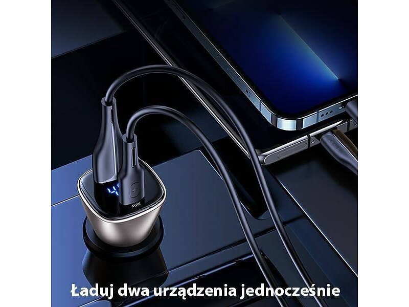 Usams C29 CC154CC01 Dubbel USB-A Billaddare Snabbladdning 45W