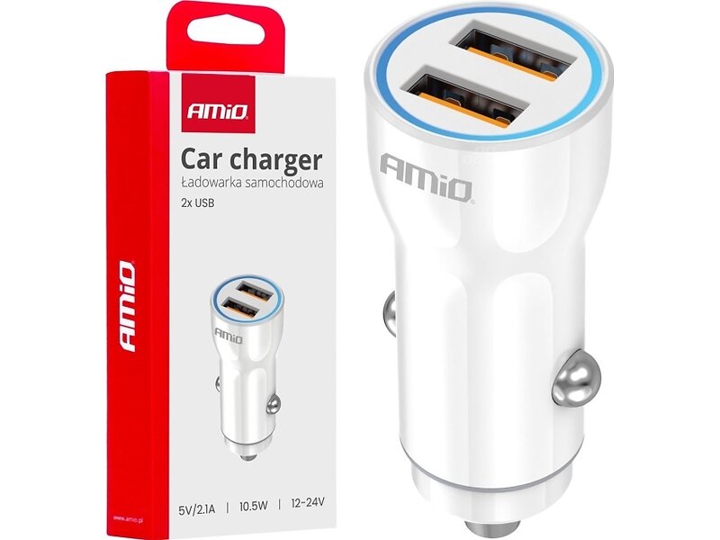 AMiO 5903293038796 Billaddare 2x USB 20W