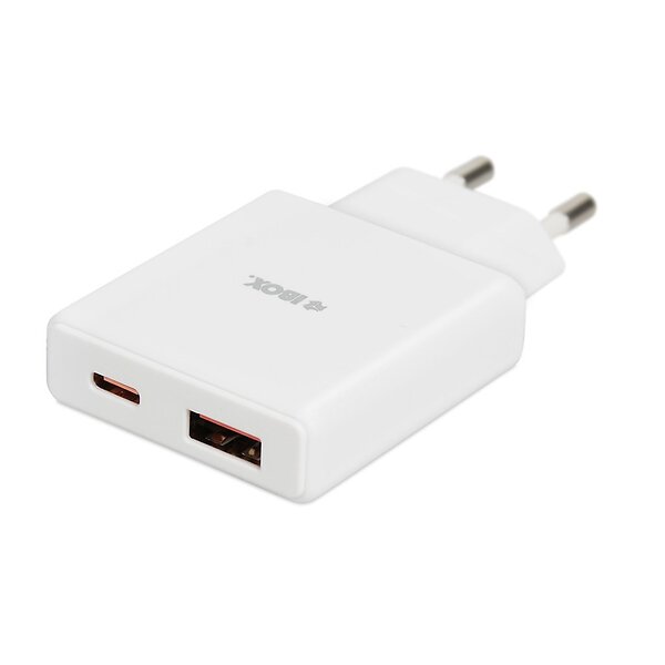 iBOX C-43 ILUC43W Väggladdare Huawei Fast Charge Qc 3.0 Afc Scp Apple 2.4A Usb Bc 1.2 Power Delivery 3.0 Pps Dubbel USB USB-C 30W