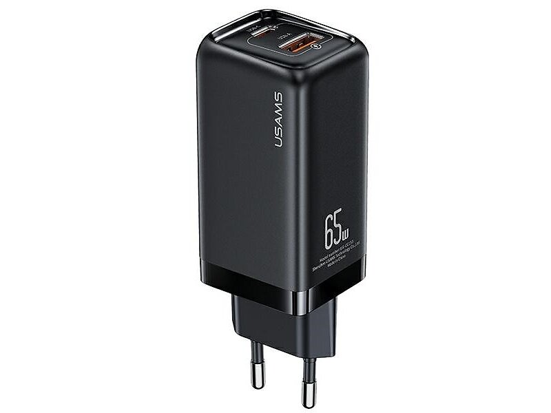 Usams T47 USA001139 Dubbel USB-C + USB Väggladdare PD Super Si 65W