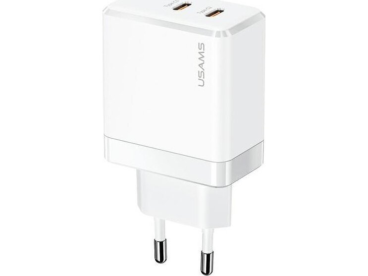 Usams T54 CC172TC02 Dubbel USB-C PD Snabbladdning Väggladdare 40W