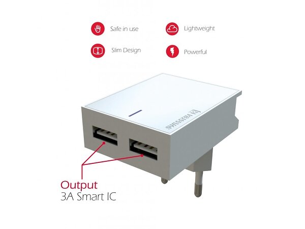 Swissten 22041000 Inomhus AC Väggladdare 3A