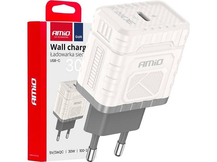 AMiO -04285 Quick Charge GaN Nätladdare USB-C 30W