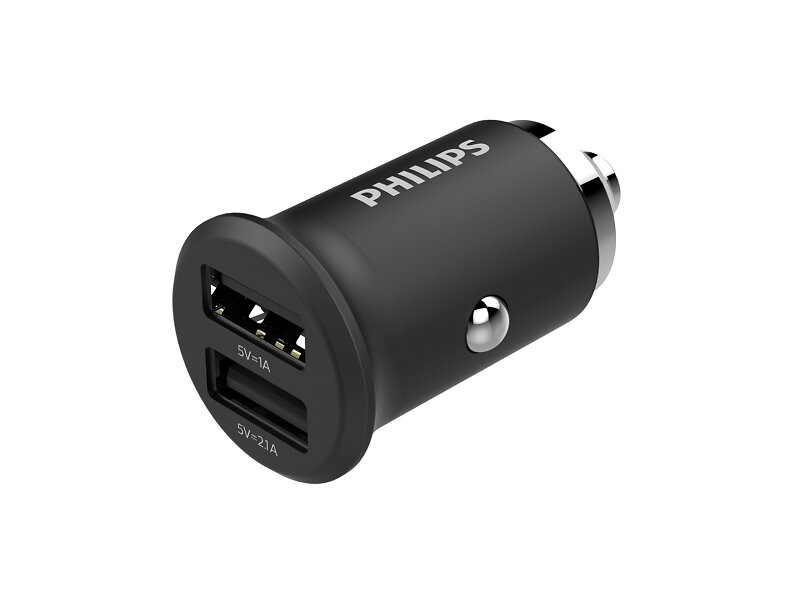 Philips DLP2520-00 Billaddare med 2 Portar (USB/USB) 15W