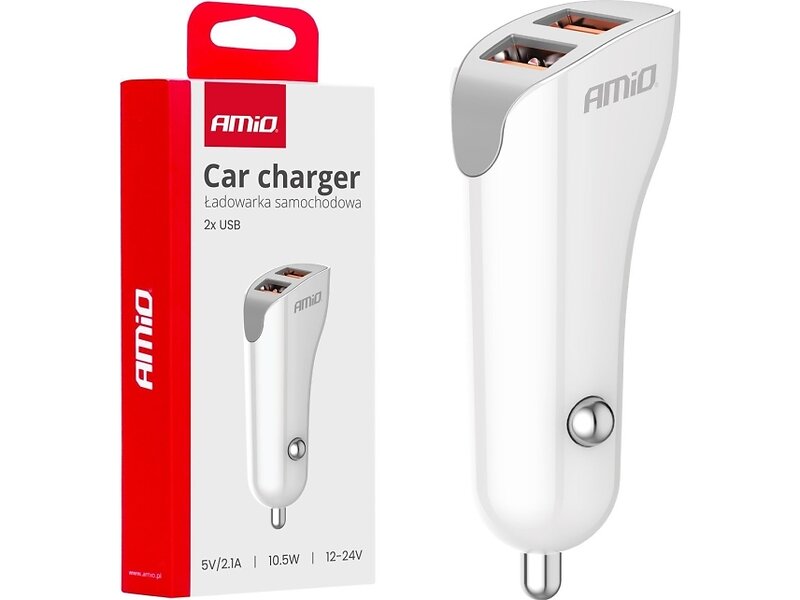AMiO -03874 Billaddare 2x USB-A 10.5W