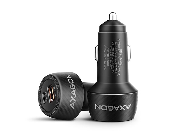 AXAGON PWC-PQ48 Billaddare USB-A + USB-C Utgång PD3.0 PPS QC4+ SFC Apple 48W