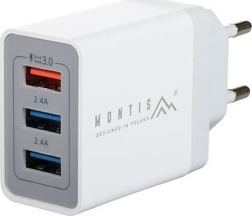 Montis MT009 Väggladdare med 1xUSB 3.0 QC och 2xUSB 2.4A