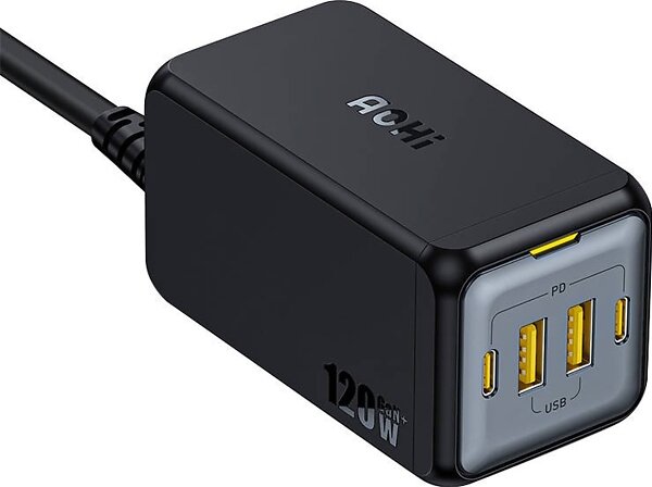 AOHI Aoc-C006 Dubbel USB-C och Dubbel USB-A Väggladdare 120W
