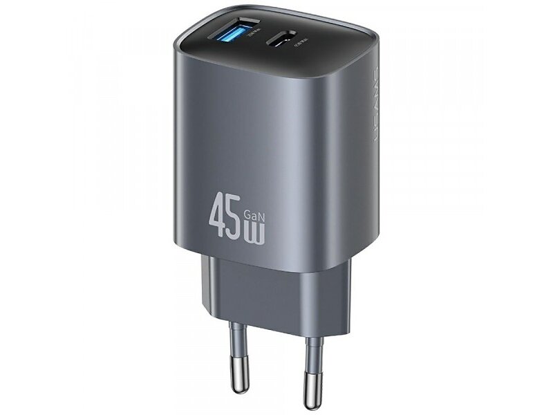 Usams T66 GaN Dubbelport Väggladdare 45W