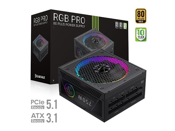GameMax RGB PRO 750G Guld 750W