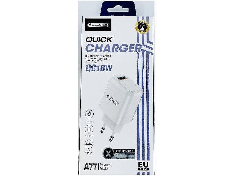 Jellico A77 Väggladdare med USB 3.0 och Lightning-kabel 18W