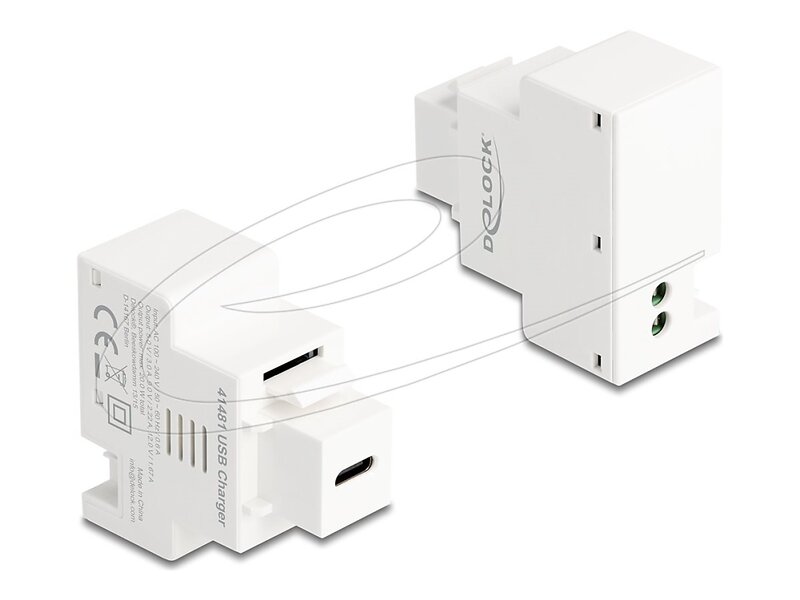 DeLock Snap-In Module 41481 Keystone USB-C Väggladdare 20W