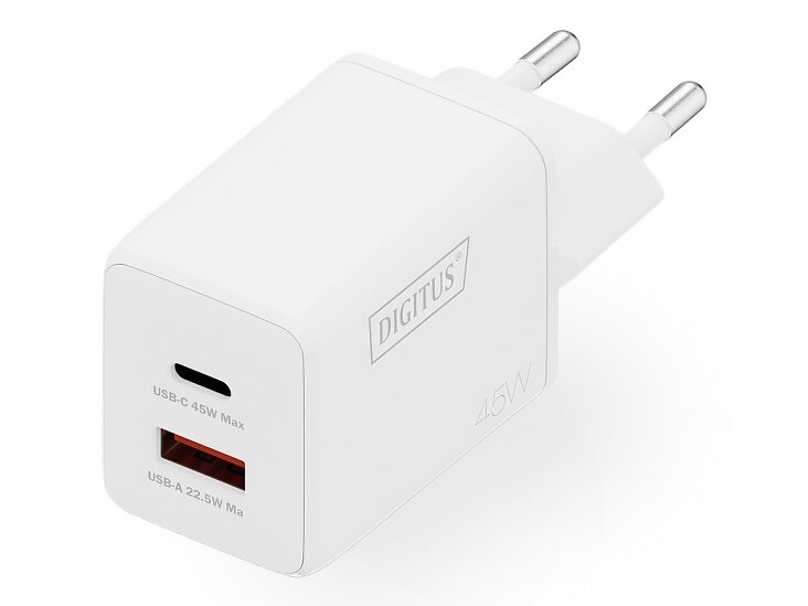 Digitus DA-10302 GaN 1xUSB-C 1xUSB-A Väggladdare 45W