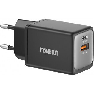 FoneKit GaN PD USB-C + USB-A Väggladdare 48W