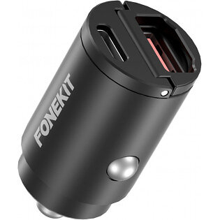 FoneKit Travel PD USB-A + USB-C Billaddare 30W
