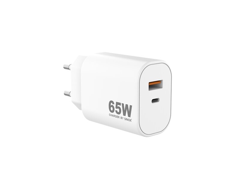 Sinox USB-A + USB-C PD Väggladdare 65W