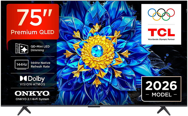 TCL T8D 75" 4K Ultra HD QD-Mini LED Smart TV (2026) - 75T8D
