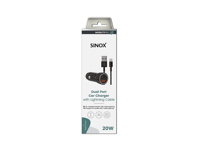 Sinox Dubbel USB Billaddare 38W