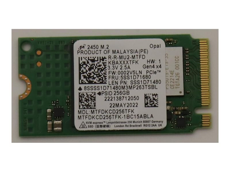 Micron M.2 PCIe 4.0 NVMe SSD 256GB