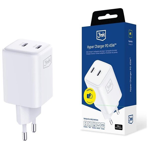 3mk Hyper Charger PD 45W GaN QC4+ PPS 2C Super-Fast Charge