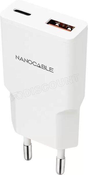 NanoCable 1x USB-C + USB-A 20W