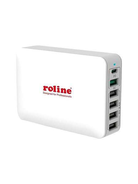 Roline 19.11.1055 24 pin USB-C 5 x 4 pin USB Type A Laddare 60W
