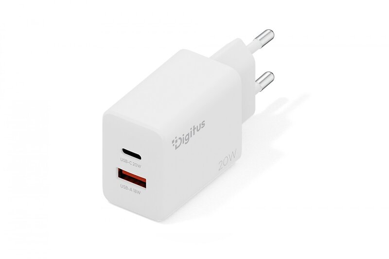 Digitus DA-10300 Dubbel USB-C och USB-A Väggladdare PD 3.0 QC 3.0 20W