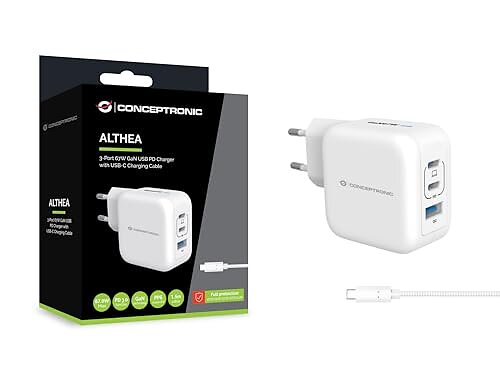 Conceptronic ALTHEA17W 3 Utgångsladdare QC 3.0 Power Delivery 3.0 PPS 67W