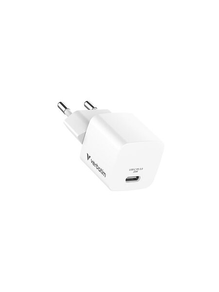 Verbatim Mini GaN Charger 32395 USB-C Väggladdare med USB Power Delivery 3.0 20W